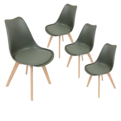Medaline - Lot de 4 Chaises Scandinaves Kaki - Vert