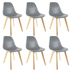 Melya - Lot de 6 Chaises Scandinaves Grises - Gris