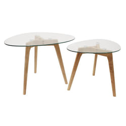 Altobuy - roch - Lot de 2 Tables Basses Gigognes Verre Trempé - Transparent