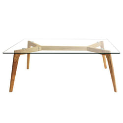 Altobuy - verane - Table Basse Rectangulaire Plateau Verre - Transparent
