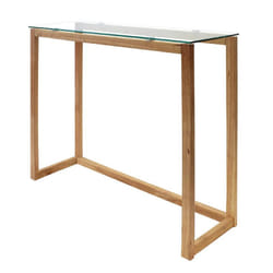 Altobuy - verane - Console Rectangulaire Plateau Verre - Transparent