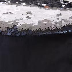 Altobuy - flake - Tabouret Noir Rond avec Sequins Bleus et Argentés - Noir - Vue supplémentaire 4
