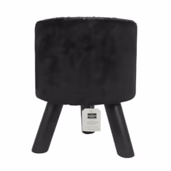 Altobuy - flake - Tabouret Noir Rond avec Sequins Bleus et Argentés - Noir - Vue supplémentaire 5