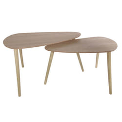 Altobuy - bruna - Lot de 2 Tables Gigognes Triangulaires xl Effet Bois - Marron clair