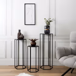 RAZZA - Lot de 3 Sellettes Gigognes Métal Noir