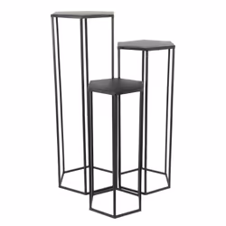 RAZZA - Lot de 3 Sellettes Gigognes Métal Noir