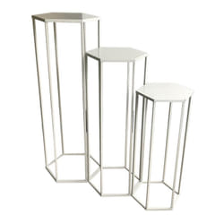 Razza - Lot de 3 Sellettes Gigognes Métal Blanc - Blanc