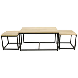 Altobuy - cybele - Lot de 3 Tables Basses Gigognes - Marron clair