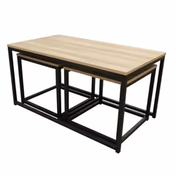 Altobuy - cybele - Lot de 3 Tables Basses Gigognes - Marron clair