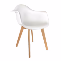 Travis - Lot de 2 Fauteuils Assises Blanches - Blanc