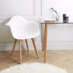 Travis - Lot de 2 Fauteuils Assises Blanches - Blanc - Vue supplémentaire 6