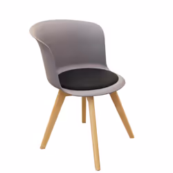 Enael - Lot de 2 Chaises Grises avec Assise Noire - Gris