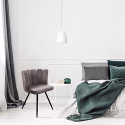 Charlotte - Lot de 2 Chaises Velours Gris - Gris