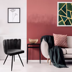 Charlotte - Lot de 2 Chaises Velours Noir - Noir