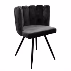 Charlotte - Lot de 2 Chaises Velours Noir - Noir