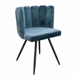 Charlotte - Lot de 2 Chaises Velours Bleu - Bleu