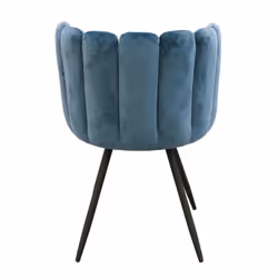 Charlotte - Lot de 2 Chaises Velours Bleu - Bleu - Vue supplémentaire 6