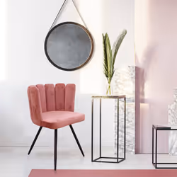 CHARLOTTE - Lot de 2 Chaises Velours Rose