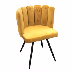 Charlotte - Lot de 2 Chaises Velours Jaune - Jaune