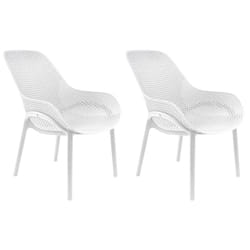 Altobuy - monica - Lot de 2 Fauteuils Coque Plastique Blanche - Blanc