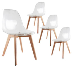 OKOA - Lot de 4 Chaises Transparentes