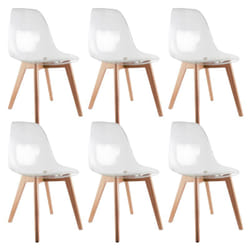 Okoa - Lot de 6 Chaises Transparentes