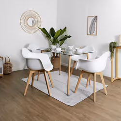 Altobuy - travis - Lot de 4 Fauteuils Assises Blanches