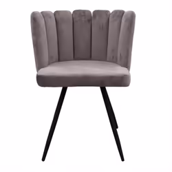Charlotte - Lot de 6 Chaises Velours Gris - Gris