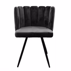 CHARLOTTE - Lot de 4 Chaises Velours Noir
