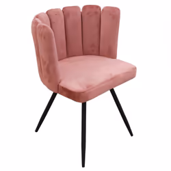 Charlotte - Lot de 4 Chaises Velours Rose - Rose