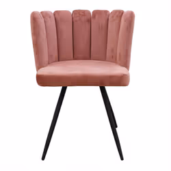 Charlotte - Lot de 4 Chaises Velours Rose - Rose