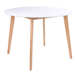 Gram - Table Repas Ronde 105cm Naturelle et Blanche - Blanc