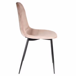 Alessia - Lot de 2 Chaises Velours Côtelé Roses - Rose - Vue supplémentaire 4