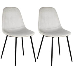 Alessia - Lot de 2 Chaises Velours Côtelé Gris Clair - Gris