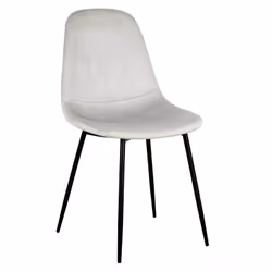Alessia - Lot de 2 Chaises Velours Côtelé Gris Clair - Gris