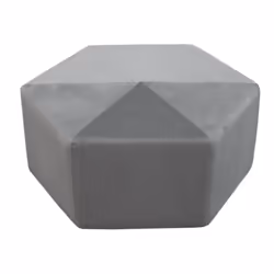 Alessia - Pouf Hexagonal 75cm Velours Côtelé Gris Foncé - Gris