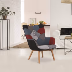 FEDERICA - Fauteuil Patchwork Motifs Colorés