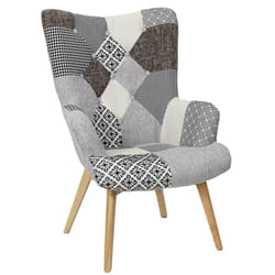 Altobuy - giada - Fauteuil Patchwork Motifs Grisés - Gris