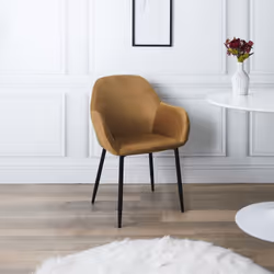 Alessia - Lot de 2 Fauteuils Velours Côtelé Jaune Moutarde