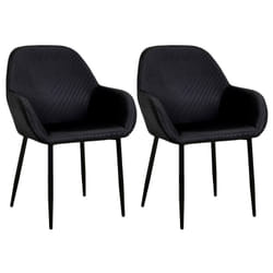 Alessia - Lot de 2 Fauteuils Velours Côtelé Noir - Noir