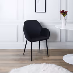Alessia - Lot de 2 Fauteuils Velours Côtelé Noir - Noir