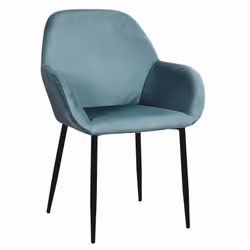 Alessia - Lot de 2 Fauteuils Velours Côtelé Bleu Canard - Bleu
