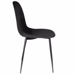 ALESSIA - Lot de 6 Chaises Velours Côtelé Noires - Vue supplémentaire 4