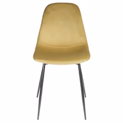 ALESSIA - Lot de 6 Chaises Velours Côtelé Jaune Moutarde