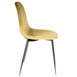 ALESSIA - Lot de 6 Chaises Velours Côtelé Jaune Moutarde - Vue supplémentaire 4