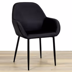Altobuy - alessia - Lot de 6 Fauteuils Velours Côtelé Noir