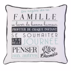 Altobuy 3663738020497, Blanc, Carré, Coussin décoratif