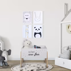 Altobuy - historia - Bac à Livres Enfant Motif Etoiles - Blanc