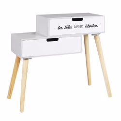 Altobuy 3663738021265, Table de chevet, Gris, 2 tiroir(s), Panneaux MDF, 550 mm, 210 mm