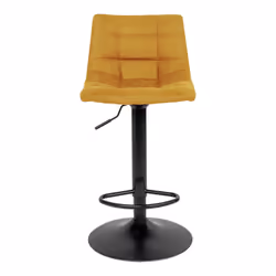 Magnus - Lot de 2 Tabourets Acier et Tissu Jaune Moutarde - Jaune